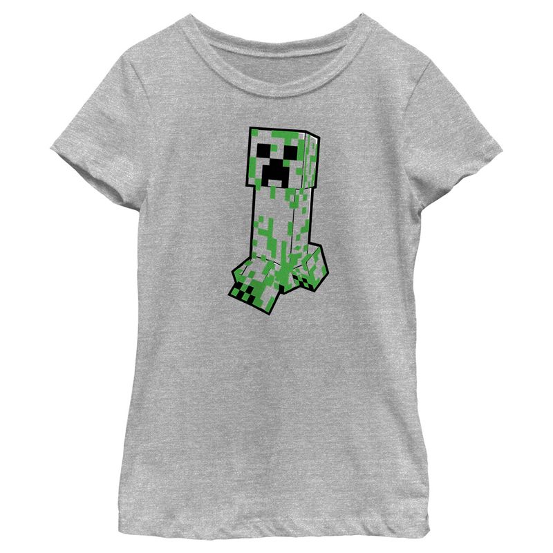Girl's Minecraft Creeper Creepin' Large T-Shirt, 1 of 6