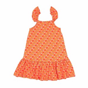 Strap Dress - Indian Flora Orange-Orange-5-6 years - 1 of 4