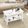 31.5 Inch Coffee Table with Storage Shelf, 2-Tier Rectangular MDF Wood Table | Modern Tea Table for Living Room, Bedroom & Home Office, White - 3 of 4