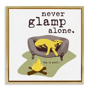 Stupell Industries Never Glamp Alone Dog Black Framed Floater Canvas Wall Art - 1 of 4