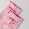 Anna-Kaci Women's 2-Pack Non-Slip Grip Socks with Bow Embroidery and Anti-Skid Dot Soles - 4 of 4