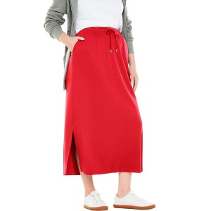 Woman Within Petite Sport Knit Side-Slit Skirt - 1 of 4