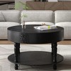 31.5" Modern Round Coffee Table with Dual Storage and Hidden Compartment with Adjustable Leveling Feet and Easy Assembly - 2 of 4