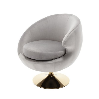 NicBex Velvet Swivel Barrel Accent Chair,Upholstered Swivel Living Room Chairs with Curved Backrest,Cozy Armchair,Accent Chairs for Living Room