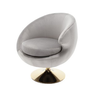 NicBex Velvet Swivel Barrel Accent Chair,Upholstered Swivel Living Room Chairs with Curved Backrest,Cozy Armchair,Accent Chairs for Living Room - 1 of 4