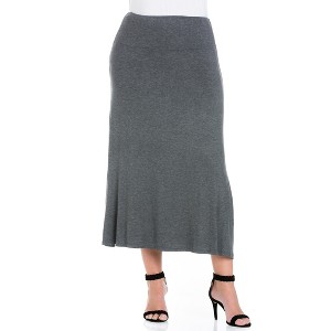 Womens Elastic Waist Maxi Skirt  - 24seven Comfort Apparel™ - 1 of 4
