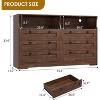 Dresser for Bedroom with 6 Drawers, Modern Wooden Bedroom Dressers with Power Outlet and Led Lights, 55 Inch Wide TV Dresser for Home Office - 2 of 4