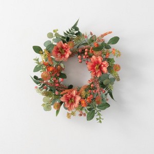 Sullivans Artificial Dahlia Berry Wreath - 1 of 2