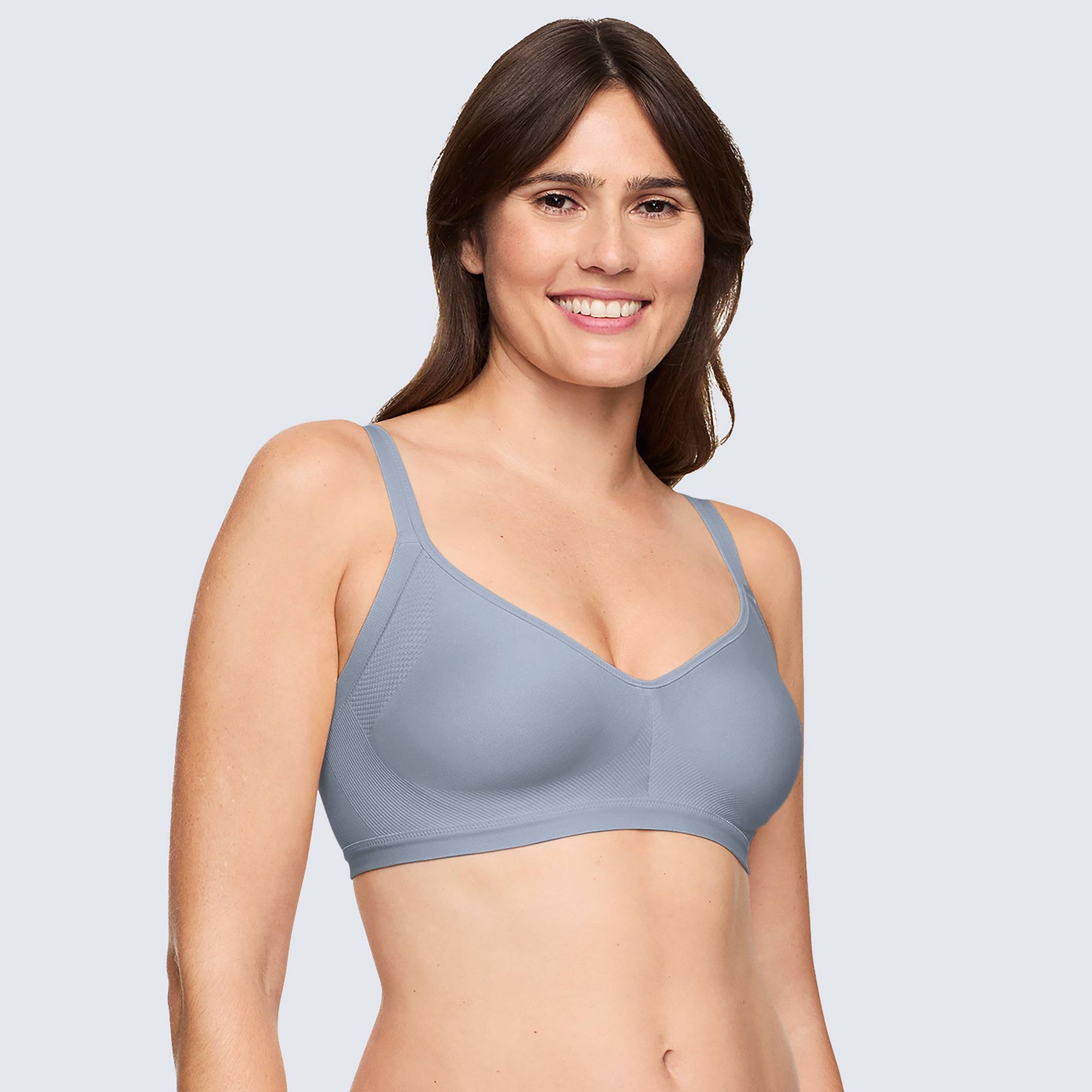 Simply Perfect by Warner's Women's Underarm Smoothing Seamless Wireless Bra - Blue Tempest XL: Nylon Spandex Blend, Adjustable Straps