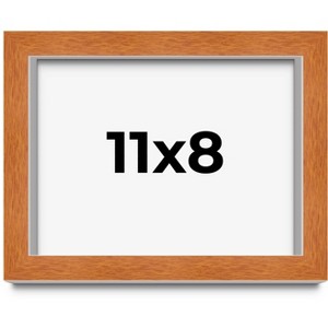 PosterPalooza | Photo Size Modernist Brown Picture Frame - UV Acrylic, Foam Board Backing, Hanging Hardware - 1 of 4
