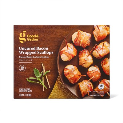 Uncured Bacon Wrapped Scallops Frozen Appetizer - 7oz - Good & Gather™