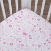 NoJo Disney Princess - Dare to Dream White and Pink Castle, Hearts and Stars Fitted Crib Sheet - 2 of 4