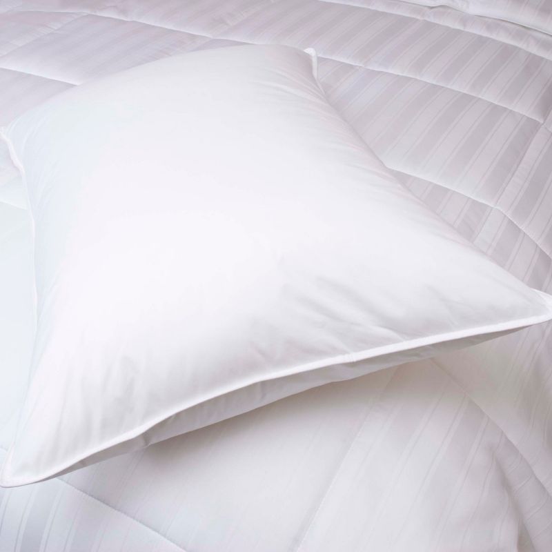DOWNLITE Medium Density 230 TC 600 Fill Power White Goose Down Hotel Bed Pillow, 2 of 9