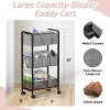 2In1 Diaper Caddy & 3-Tier Rolling Diaper Cart, Diaper Caddy Organizer Cart with Dividers,Utility Cart - 2 of 4