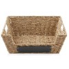 Casafield (Set of 2) Water Hyacinth Seagrass Pantry Baskets with Handles and Chalkboard Labels, Wide Woven Storage Baskets for Kitchen Shelves - 4 of 4