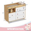 Famapy Baby Changing Table With leather Pulls Large Worktop Three Drawers Rich Storage Space Storage Cabinet - 2 of 4