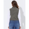 INSPIRE CHIC Women's Buttoned Washed Denim Vest with Faux Chest Flap Pockets - 3 of 3