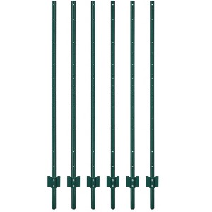 COZONY Metal Fence Posts, 5 Feet U-Channel No-Dig Steel Stakes for Garden Yard Farm, Heavy Duty Outdoor Fencing,Pack of 6 - 1 of 4