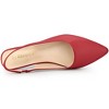 Allegra K Women's Faux Leather Pointed Toe Slip-On Slingback Flat Pumps - 4 of 4