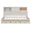 Whisen Twin Size Wooden Daybed with Storage Drawers, Charging Ports, Pushable Top Shelf - 3 of 4