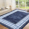 Modern Area Rug Ultra-Soft Throw Rugs Contemporary Plaid Accent Carpet Non-Shedding Bordered Floor Cover Foldable Thin Indoor Mat for Bedroom - 3 of 4
