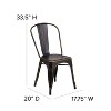 Emma and Oliver Commercial Grade 4 Pack Distressed Metal Indoor-Outdoor Stackable Chair - 4 of 4