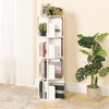 FurnitureR 360° Rotating Bookcase, 4-Tier Spinning Corner Book Shelf, Display Organizer for Small Space, Storage Rack for Office, Living Room, White - 2 of 4