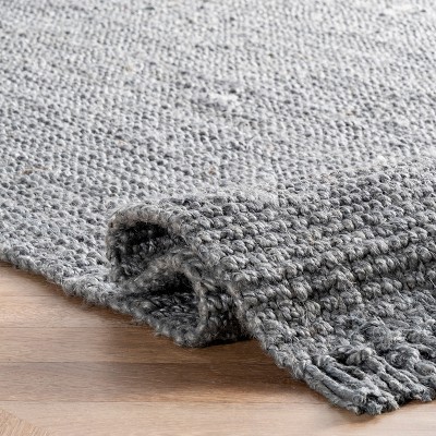 Handmade Braided Jute 4' x 6' Reversible Area Rug in Gray