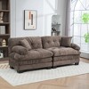 84'' Chenille Deep Seat Loveseats Sofa with Throw Pillows - 3 of 4