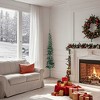 vidaXL Slim Artificial Half Christmas Tree – Wall-Placed Space-Saving Christmas Decoration - Green PVC Foliage and Sturdy Steel Stand - 150 cm Tall - 2 of 4