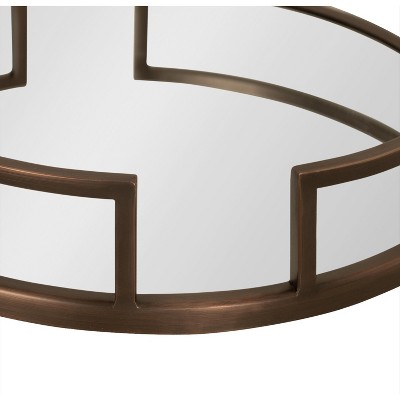 Bronze Round Mirrored Glass Decorative Tray, 16 Inch
