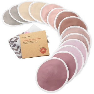 KeaBabies 14pk Organic Nursing Pads, Washable Breast Pads for Breastfeeding, Reusable Nipple Pads, Breastfeeding Essentials - 1 of 4
