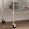 5 Tier Metal  Adjustable Storage Shelves Unit with Wheels,  Storage Cart Shelf Rolling Cart for Restaurant, Garage, Pantry, Kitchen - 4 of 4