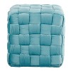 Sapphtopaz Modern Braided Ottoman with Velvet Upholstered Versatile Pouf Small Foot Stool Foam Shoe Bench for Living Room, Entryway - 3 of 4