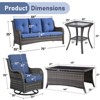 Gymojoy 5 Pieces Outdoor Wicker Sofa with Swivel Chairs, Coffee Table, Patio Furniture Set - 3 of 4