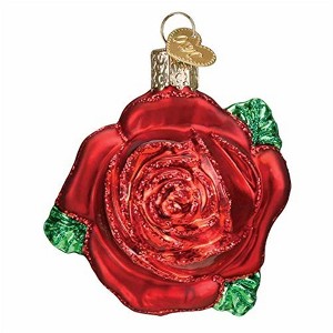 Old World Christmas Glass Blown Christmas Ornament, Red Rose (With OWC Gift Box) - 1 of 4