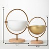 Sullivans Metal Bowl With Spherical Frame Base Set of 2, 14"H & 11"H White - 4 of 4