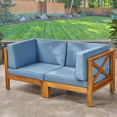 Maggift Patio Modern Accent Chairs, Outdoor Conversation Chairs, with Leisure Used, for Backyard, Garden, Blue, 60.5"*30.25"*26.5"