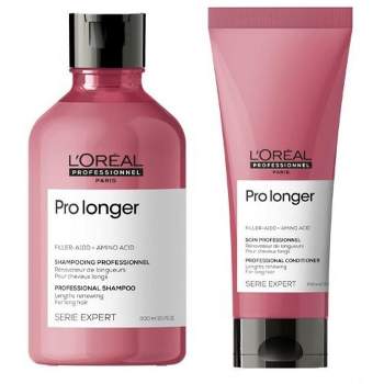 L'Oreal PRO LONGER Thickening Shampoo (10.1 oz) & Conditioner (6.7 oz) Duo Set | Reduces Hair Breakage & Split Ends | Adds Volume Loreal Kit