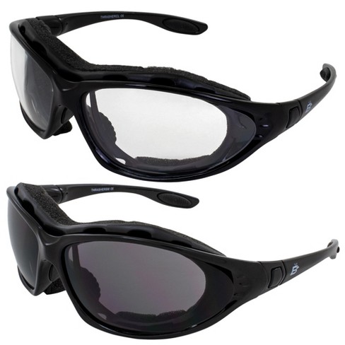 Occhiali Moto Birdz Pappagallo Imbottiti Lente Trasparente Montatura Nera PARROTBKCL
