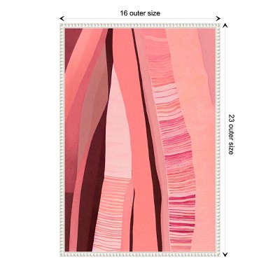 Pink Layers Abstract Canvas Art with White Floater Frame