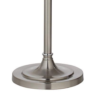 Elegant Silver Crystal Floor Lamp with Gray Drum Shade