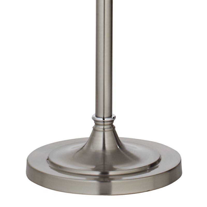 360 Lighting Modern Floor Lamp Standing 60 1/2" Tall Satin Steel Silver Crystal Basra Gray Softback Drum Shade for Living Room Bedroom Office House, 5 of 6