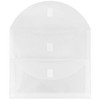 JAM Paper 9 3/4'' x 13'' 12pk Plastic 2 Pocket Envelopes with Hook & Loop Closure, Letter Booklet - Clear - 2 of 4
