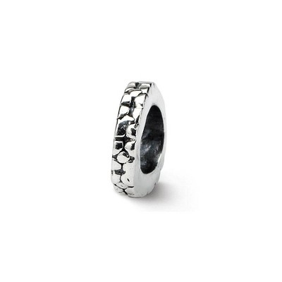 Black Bow Jewelry Sterling Silver Antiqued Floral Spacer Bead Charm
