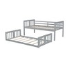 NicBex Twin over Twin Loft Bunk Bed, Modern Wooden Bed Frame with Full Length Guardrails and Ladder for Bedroom - 4 of 4