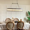ALOADECOR 8-Light 39'' Modern Elegant Rectangle 2-Tier Glass And Matte Black Chandelier For Dining Room - 3 of 4