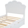 VASIP Twin Size Wood Platform Bed with Headboard & Trundle, Complete Bed Set with Pull-Out Guest Bed,White - 4 of 4
