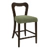 Vynxaria Counter Stool Without Arm,Set of 2,Dark Brown+Green - 3 of 4