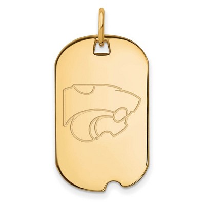 Black Bow Jewelry 14k Yellow Gold Kansas State Wildcats NCAA Pendant